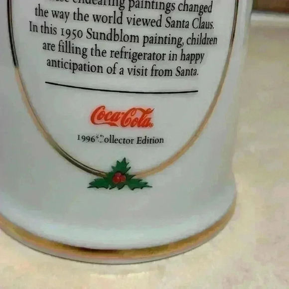 Vintage 1996 Set of 4 Coca Cola "For Santa" Christmas Mugs/Tankards/Coffee/Tea - Picture 7 of 8